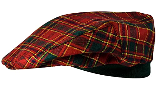 Casquette plate motif tartan Munro mixte avec bande élastique ajustable