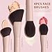 Makeup Brushes 10pc, Makeup Brush Set Foundation Bronzer Contour Eyeshadow Blush Concealer Make Up Brushes
