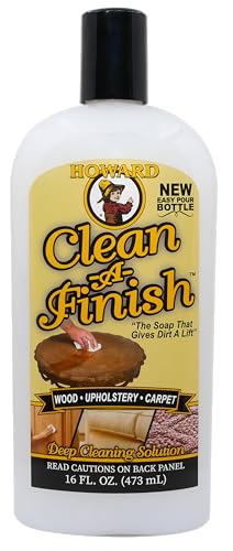 Image of HOWARD CF0016 Clean-A-Finish Wood Cleaner and Upholstery Cleaner for Furniture, Carpet Cleaning, Stain Remover, Easy Pour Bottle, 16 Oz