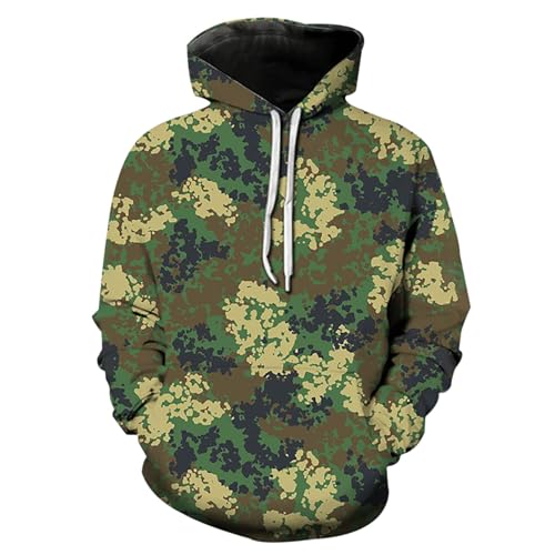 Sweat-shirt à capuche imprimé 3D à manches longues unisexe avec poches