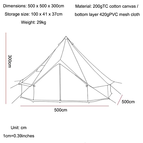 Carpa GeRRiT Bell 4 estaciones 5M impermeable algodón miniatura 4
