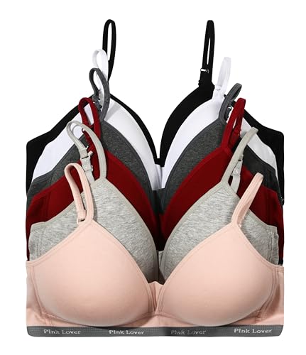Image of Viola's Secret 6 Pack of Color Print T-Shirt Bras B Cup C Cup and D Cup