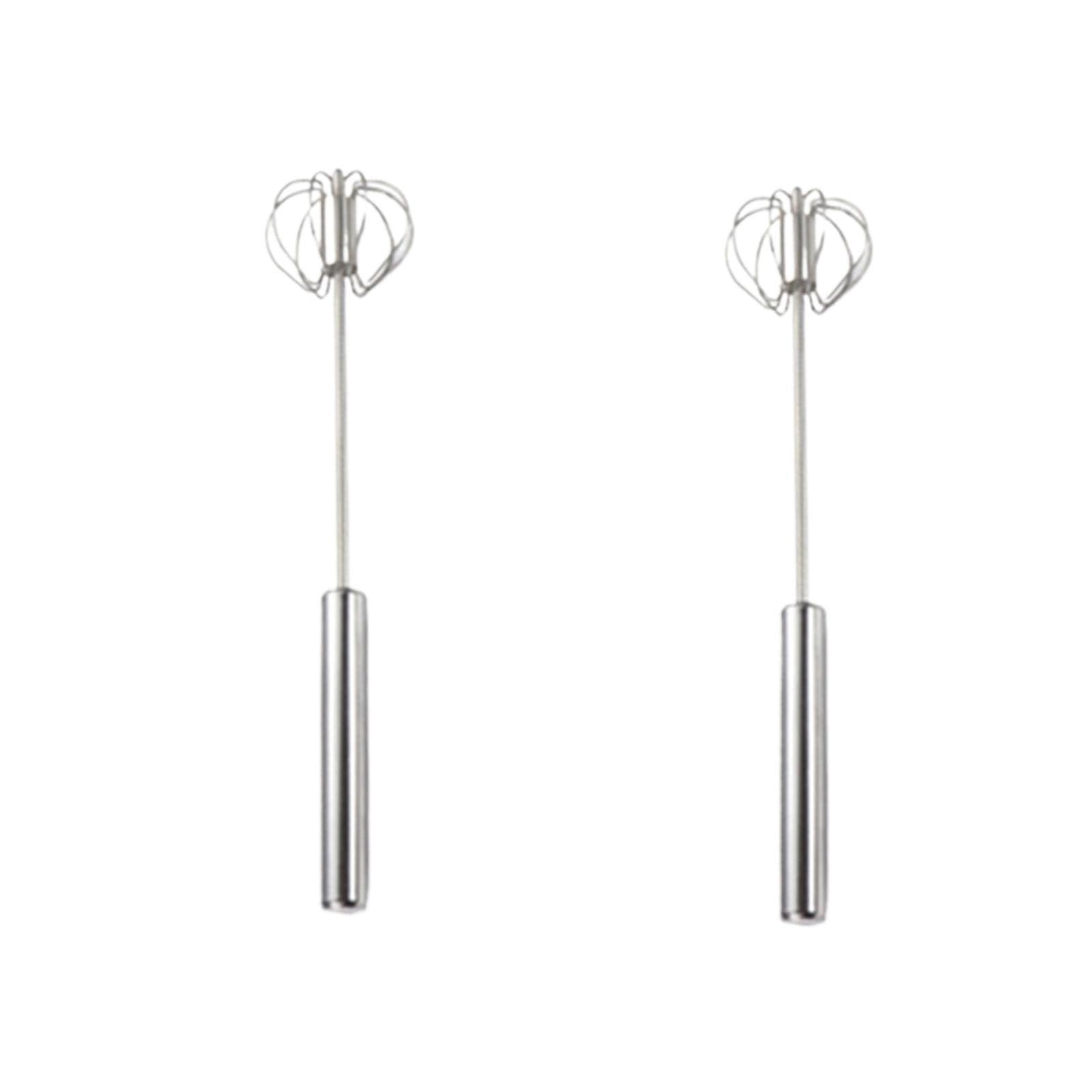 Halbautomatischer Schneebesen Aus 304 Edelstahl, Manueller Handmixer, Selbstdrehender Rührer, Kochzubehör, Werkzeuge, Ballon-Schneebesen(2pack M)