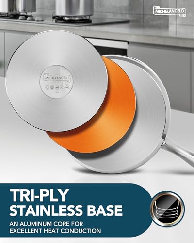 Image of MICHELANGELO 1.5 Quart Saucepan with Steamer, Stainless Steel Saucepan with Lid, Triply Bottom Induction Compatible, Multipurpose Sauce Pot, Dishwasher Safe