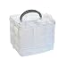 Queenbox Boîte de Rangement Transparente Détachable Blanche de DIY 3-couches Boîte de Rangement en Plastique de Bureau Organisateur de Bijoux Armoires de Support