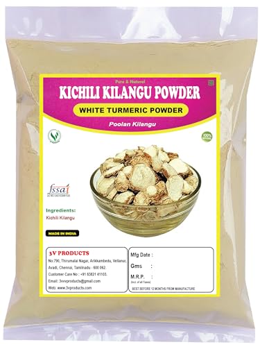 3V PRODUCTS Kichili Kilangu Powder 50g | White Turmeric | Poolan kilangu