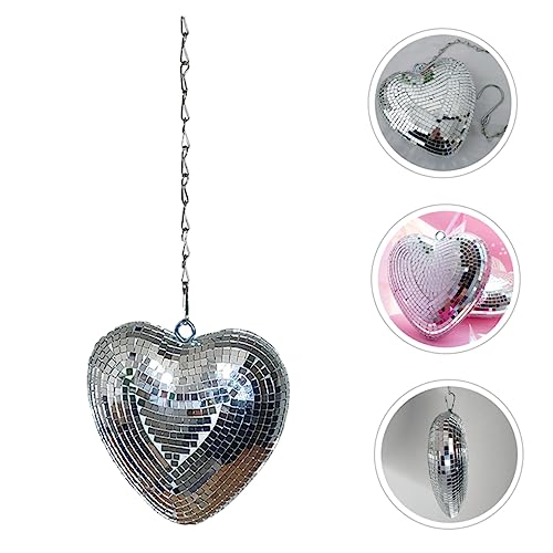 Bola espejada colgante en forma de corazón MERRYHAPY, decoración iridiscente para fiestas, discoteca y eventos miniatura 3