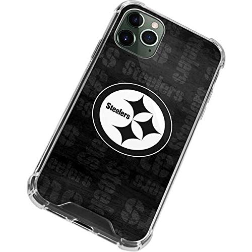 Skinit Clear Phone Case Compatible with iPhone 12 Pro Max - Officially Licensed NFL Pittsburgh Steelers Black & White Design