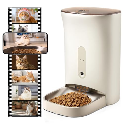 F1 Pro Futterautomat Katze 4,5L mit 2K HD Kamera (Manuell Abschaltbar) & 160° Nachtsicht, WiFi 2.4G/5G, Antiblockiersystem, Dreifach-Frischhaltung,...