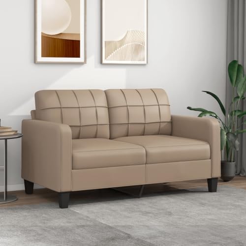 Homgoday Canapé 2 places en similicuir couleur cappuccino 140 cm