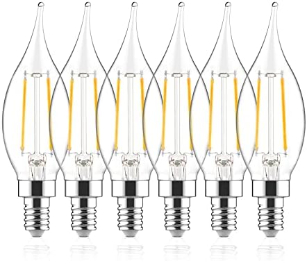 Sengled Candelabra Led Light Bulbs Dimmable, E12 Led Bulb 40 Watt Equivalent,CA10 Flame Tip Chandelier Light Bulbs, 2700K Warm White Candle Light Bulbs for Chandeliers, Ceiling Fan, Pendant, 6 Pack