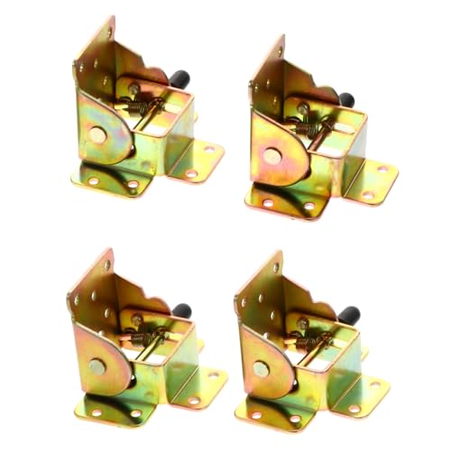 Abaodam 4個 折りたたみ式セルフロックヒンジ 強化製 直角固定 家具脚用 ロック機能付き 耐久性