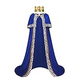 Colorful House King Robe Cosplay Costume Stage Performances for Halloween Costume Party Accessory Red Robe(55'/140cm,Blue)