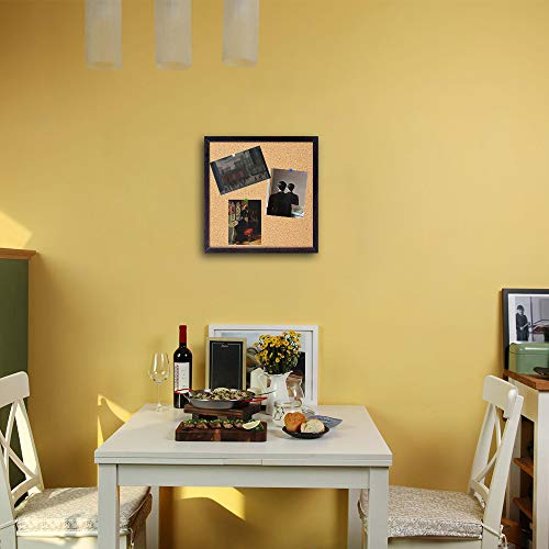 Corkboards for Wall, Cork Board Bulletin Board for Walls with Frame Cork Board Tiles,12\"X 12\" Thick Square Wall Tiles Small Framed Cork Tiles for Office,School, Home Holiday Decor (Black, 12 * 12)
