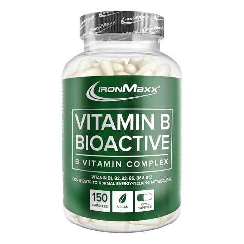 IronMaxx Vitamin B Bioactive - 150 Kapseln | Für eine normalen Funktion des Energiestoffwechsels, Nervensystems, Immunsystems und Eiweißstoffwechsels