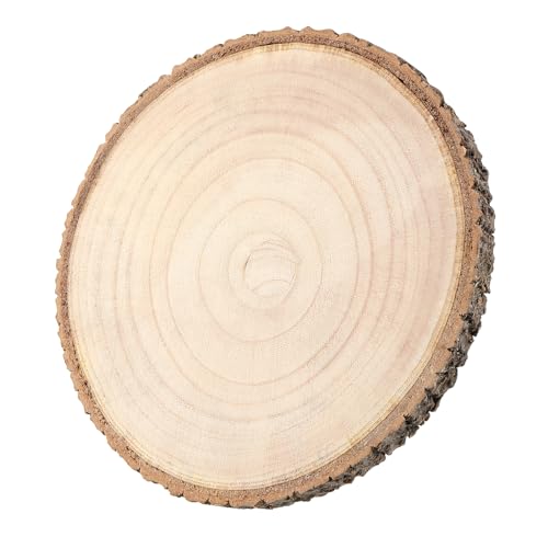 MUKLEI 6 Pack 8-9 Inch Wood Slices, Unfinished Natural Wood Slices with Tree Bark, Round Wood Slices for Wedding,Table Centerpieces,Décor,Crafts, Parties, DIY Projects by MUKLEI - Image 5