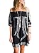 GOSOPIN Bohemian Vibe Geometric Print Off The Shoulder Beach Dress One Size Black
