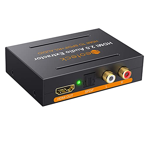 Neoteck HDMI 2.0 Audio Extractor 4K @ 60Hz YUV 4: 4: 4 HDR Convertisseur HDMI vers Optique SPDIF RCA 3.5mm Jack Adapter Stereo Audio 5.1/2.1CH Pass Mode pour Xbox One X PS4 Pro Chromecast Apple TV 4K
