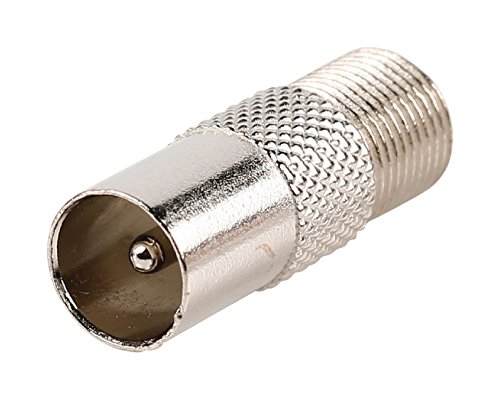 VALUALINE FC-025 Adaptador de antena TV coaxial macho..F hembra de atornillar, Plata