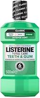 Listerine Total Care Teeth & Gum Intense Taste Classic Antibacterial Mouthwash (500ml), Fresh Mint Blast Flavour With 6-in-1 Benefits