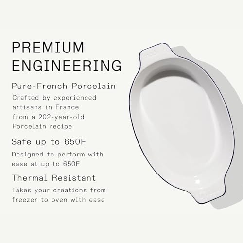 Made In porcelain oval baking dish in use