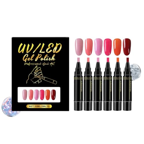 Rotuladores Para Pintar Uñas | 6 Colores Herramientas de Pintura de Secado Rápido - Bolígrafos de Esmalte de Secado Rápido para Uñas | para DIY, Mujeres, Hombres, Jóvenes, Principiantes, Manicura, Sal