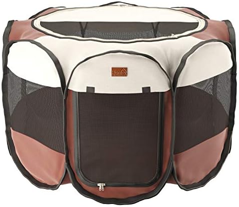 Home Intuition Portable Foldable Pet Playpen Kennel for Dogs and Cats with Removeable Sun Shade