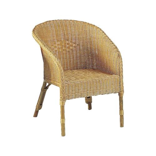 AUBRY GASPARD - Fauteuil Moelle Rotin Coïncidence - Finition Miel - 60x61x73 cm - Extérieur Compatible - Livré Monté - Entretien Facile - Design Naturel et...