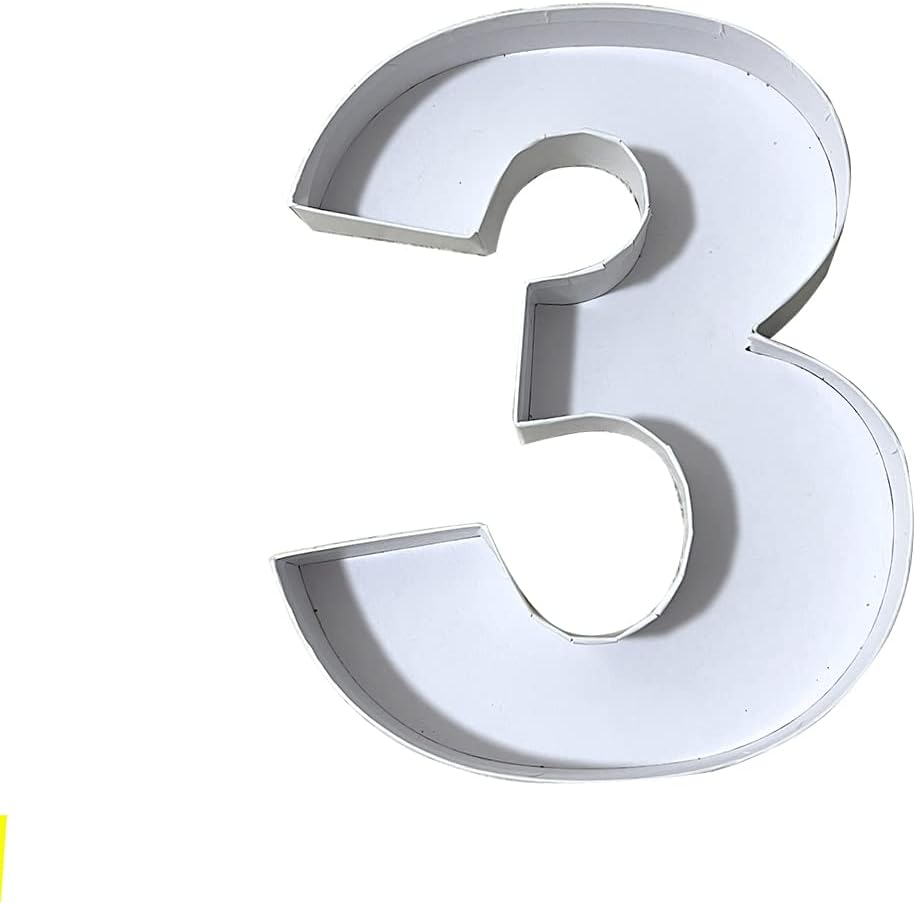 10”Cardboard Number Mache Chocolate Covered Strawberries Fillable Sweets Candy Container Box(White, 3)