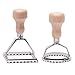 MASTER FENG Ravioli Stamp Set, Ravioli Maker Cutter Stamp, Pasta Maker Mold with Wooden Handle and Fluted Edge (2 Set)