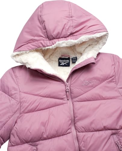 Image of Reebok Girls Winter Coat - Heavyweight Quilted Sherpa Lined Parka Puffer Jacket - Warm Winter Jackets for Girls