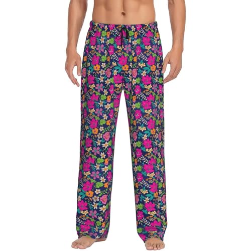 Pyjama pantalon fleurs homme léger confortable vêtement de nuit