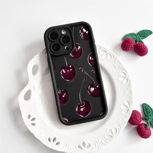 Lovmooful for iPhone 15 Pro Case Cute Cherry-Black Cherry by Lovmooful - Used condition - Image 2