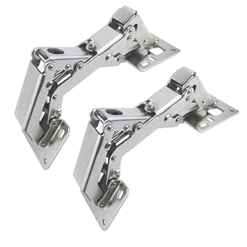 Qrity 4 Piezas Bisagra de Gabinete, Bisagra de Cierre Suave, Bisagra Plegable de Gabinete de Cocina, Bisagra Hidráulica con Tornillos para Gabinete de Cocina, Armario, Guardarropa
