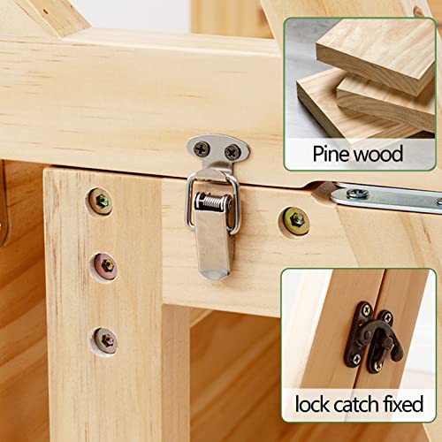 Silla de escalera de madera con 4 escalones y taburete plegable para el hogar 6