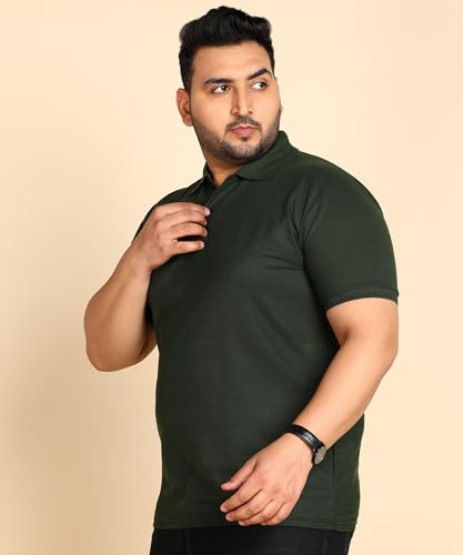 Image of INKKR Plus Size Solid Men's Polo Neck T-Shirt