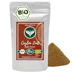 Azafran BIO Ceylon Zimt gemahlen, Zimtpulver mit geringem Cumarin, original aus Sri Lanka 250g