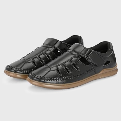 Image of Centrino Men's Fisherman Sandals | Stylish Closed-Toe Design | Soft Cushioned Footbed | Genuine-Look Upper | Comfortable for Daily & Outdoor Wear (9490)