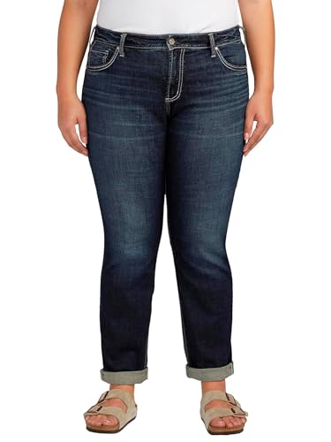 Silver Jeans Co. Women's Plus Size Mid-Rise Boyfriend Jeans