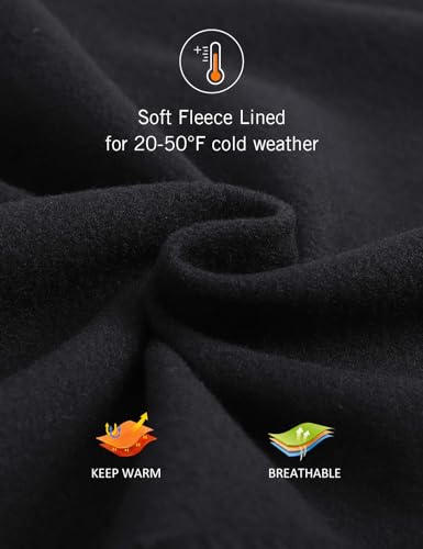 baleaf Men's Fleece Lined Water Resistant Pants Winter Thermal Sweatpants with Zipper Pockets Warm Open Bottom2