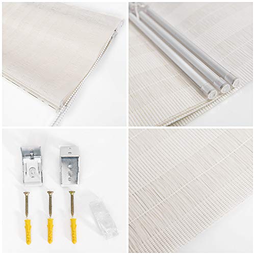 Roman Shades Window Blinds, White 22 W X 84 H Inches, Premium Light Filtering Roman Window Shades, Easy Care Roman Shades For Windows, Doors, French Doors, Kitchen Windows #TOP3