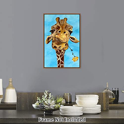 Eorntdy Canvas Wall Art Unframe Watercolor Giraffe Head Pictures Painting Canvas Paintings Funny Animal Wall Art For Living Room Bathrooms Home Modern Office Decor Canvas Art Wall Decor 08X12Inch #TOP2
