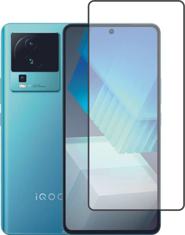 Image of Casodon 5D Tempered Glass Screen Guard for IQOO Neo 7 5G (Black) with Easy Installation Kit
