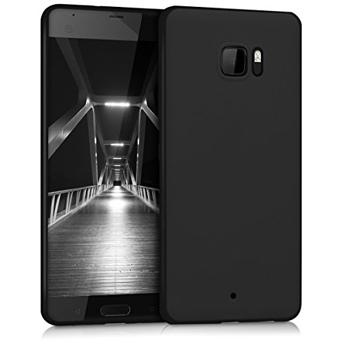 kwmobile TPU Case Compatible with HTC U Ultra - Case Soft Thin Slim Smooth Flexible Protective Phone Cover - Black Matte