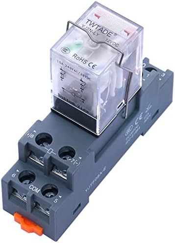 Taiss Relay 12V DC Electromagnetic Power Relay 2NO 2NC 8 Pin 10A DPDT ...