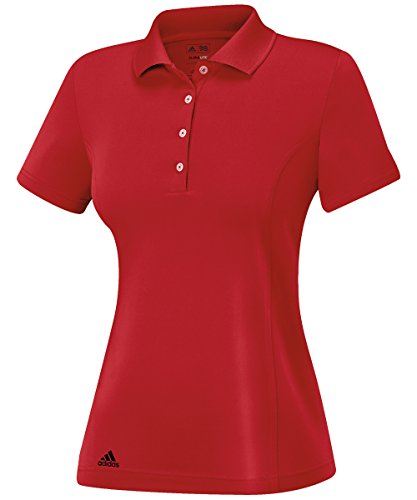 adidas Golf Women's Puremotion Solid Jersey Polo, Power Red/Black, X-Small