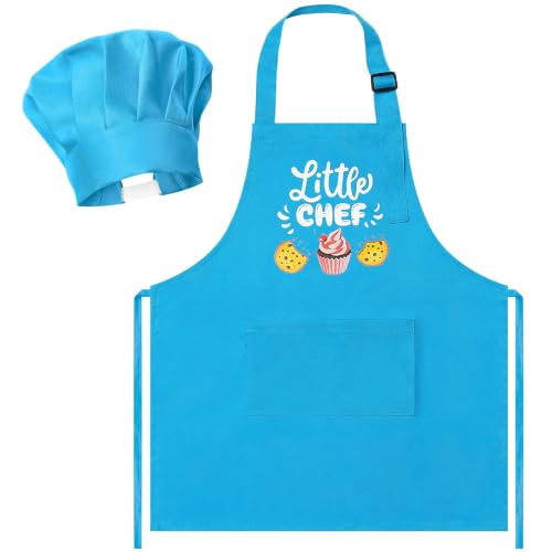 R HORSE Kid Apron and Chef Hat Set, Adjustable...