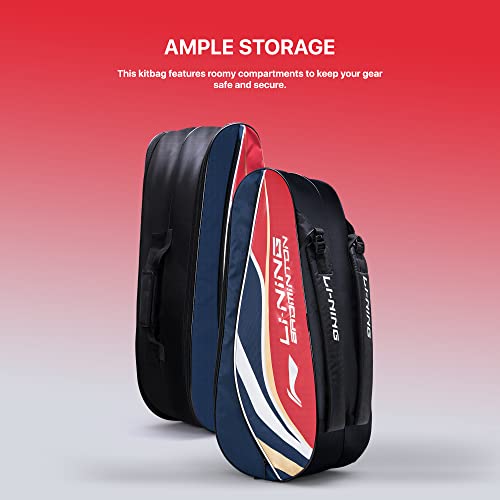 Li-Ning Panther Double Zipper Polyester Badminton Kit Bag | Stash Pocket | Ample Storage | Unisex - Men, Boys, Girls, Women 2 41WH+XVsPhL