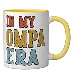 In My OMPA Era Retro Funny Fathers Day Vintage Ceramic Mug, Yellow/White