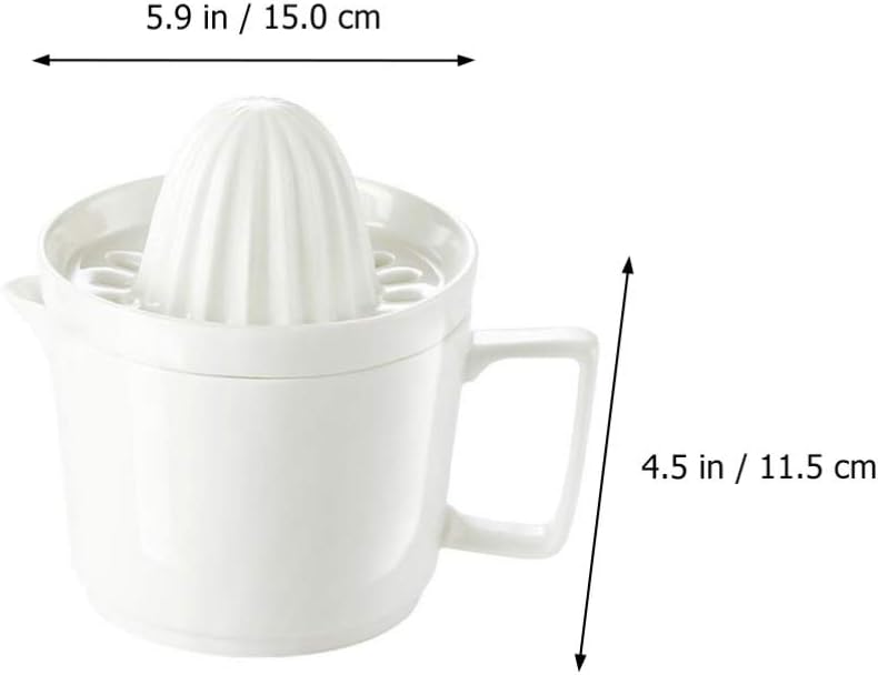 DOITOOL Manual Citrus Squeezer Fruit Squeezer Cup Ceramic Lemon Orange Hand Squeezer Fruit Juicer with Handle for Household Kitchen Lemon Squeezer Office Juice Squeezer (White)